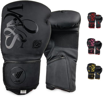 S&M Boxing Gloves Muay Thai Kickboxing Sparring Synthetic