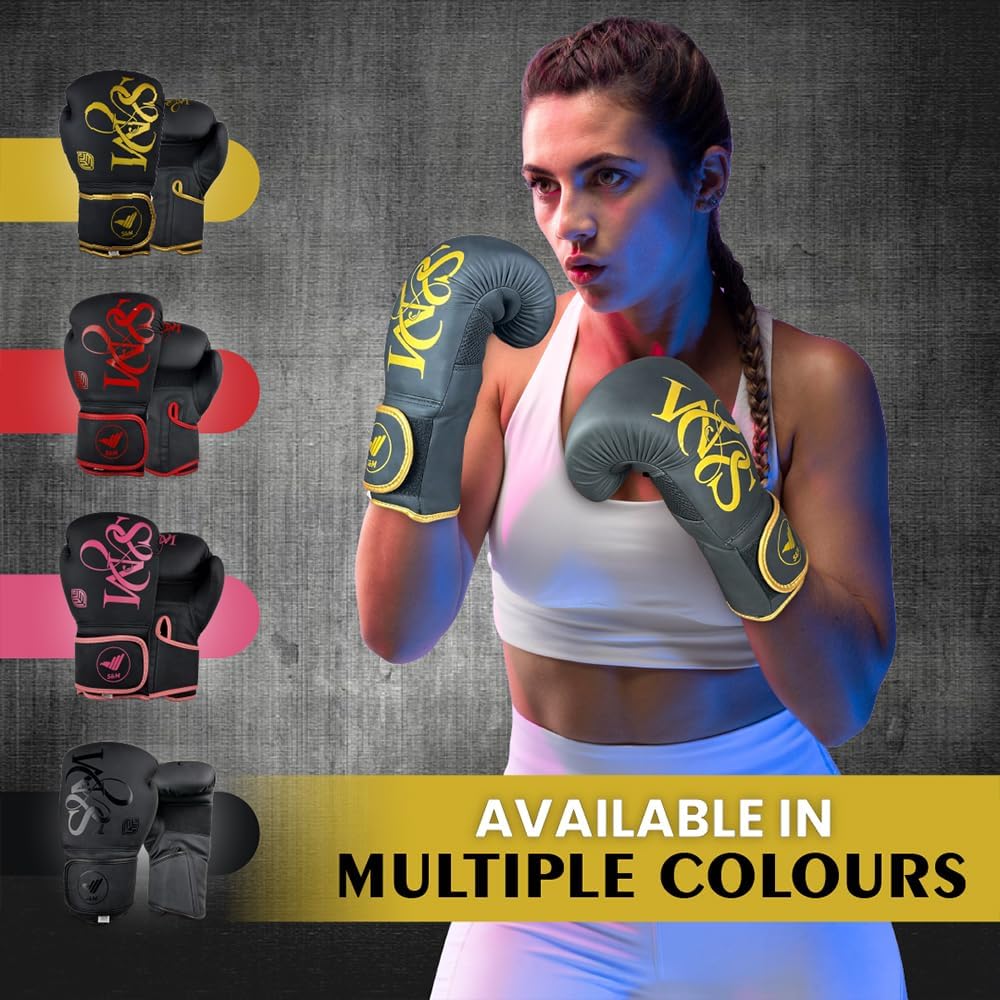 S&M Boxing Gloves Muay Thai Kickboxing Sparring Synthetic