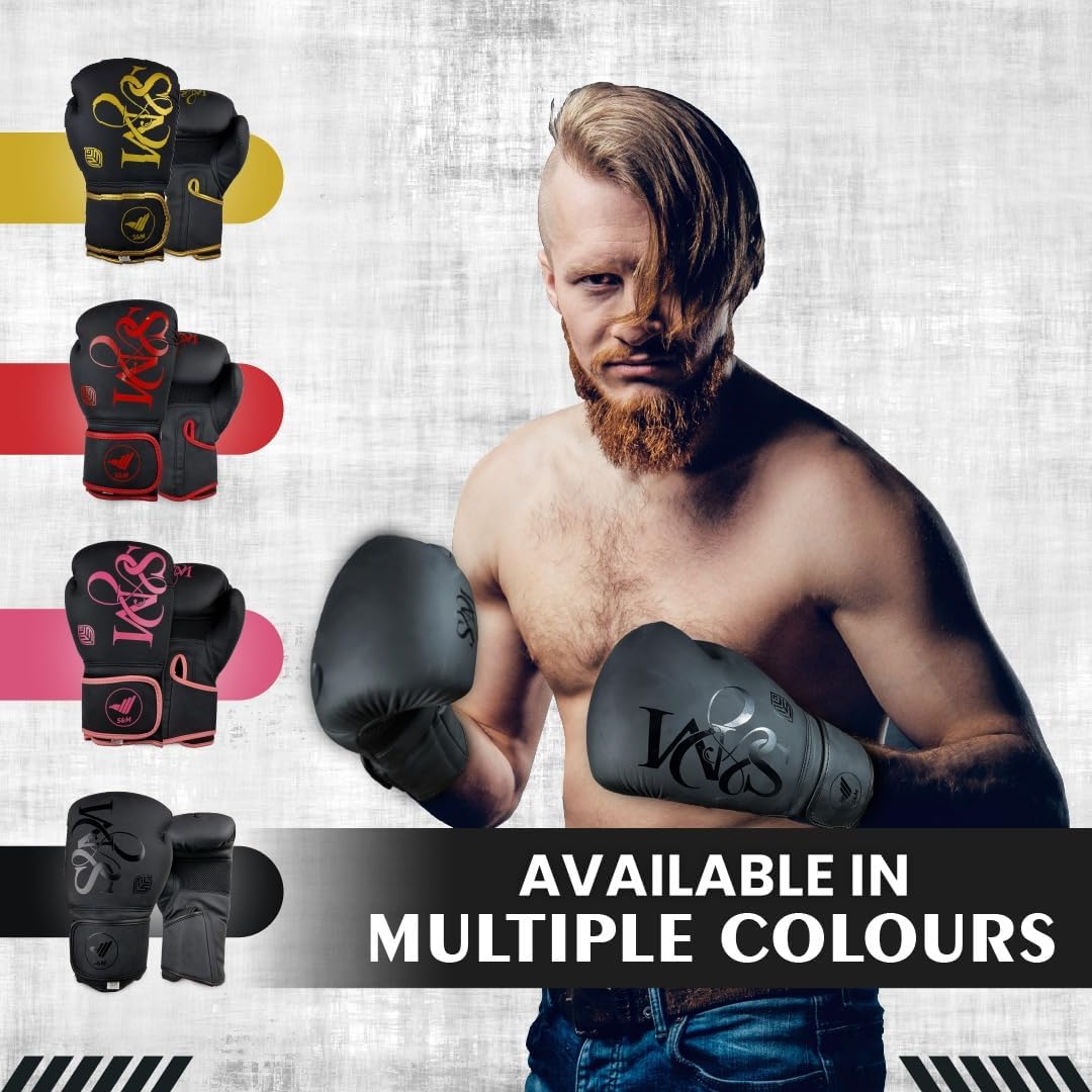 S&M Boxing Gloves Muay Thai Kickboxing Sparring Synthetic