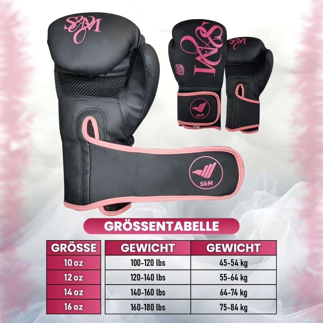 S&M Boxing Gloves Muay Thai Kickboxing Sparring Synthetic