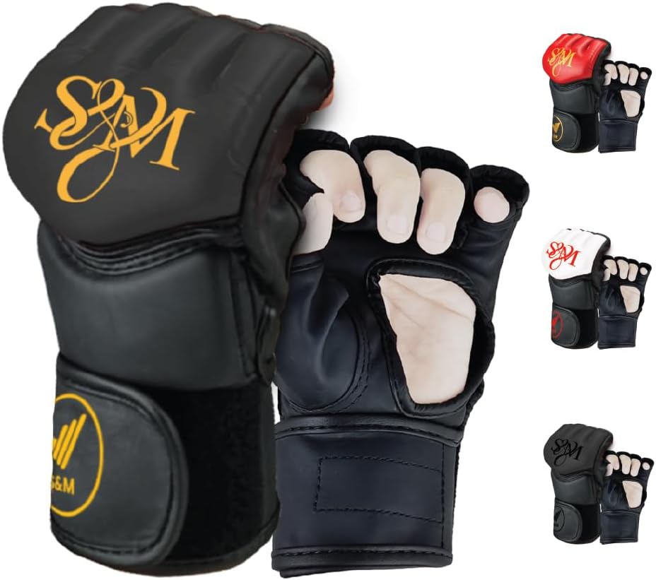 S&M Professional MMA Gloves for Grappling, Sparring, Training, Martial Arts