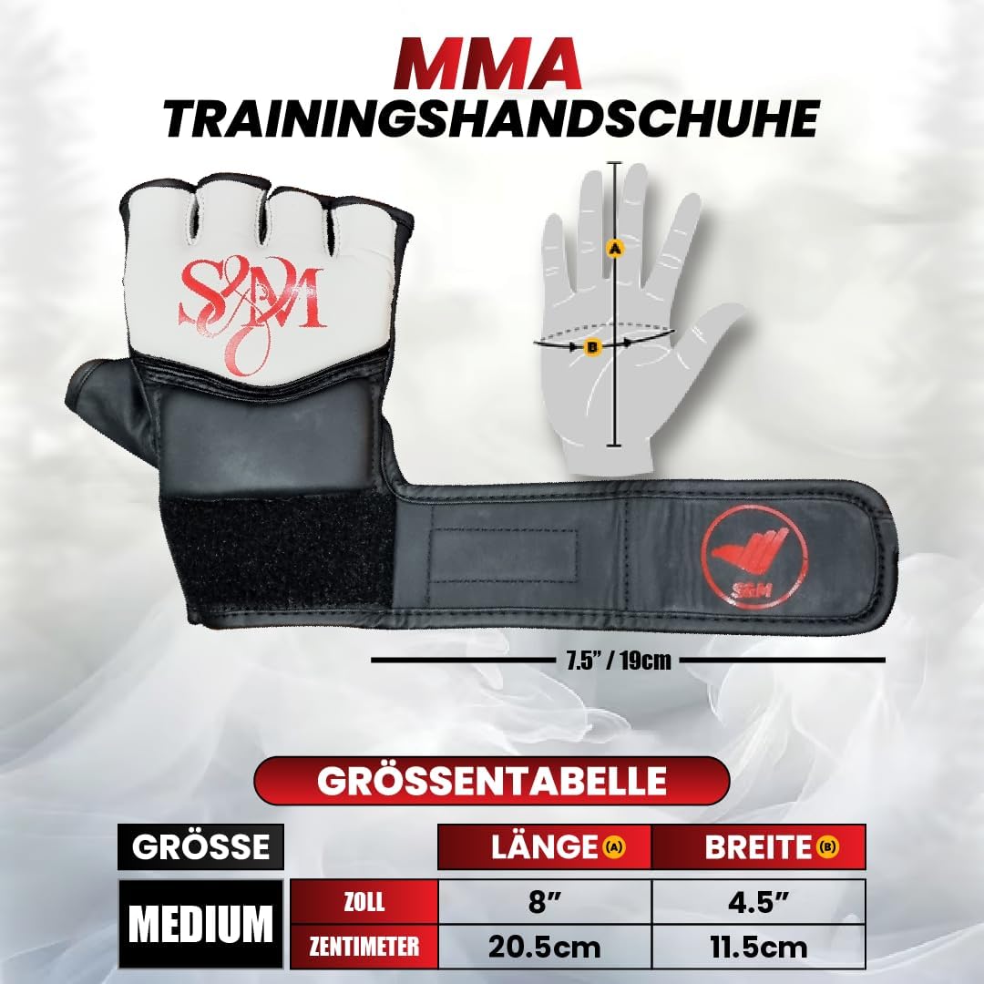 S&M Professional MMA Gloves for Grappling, Sparring, Training, Martial Arts