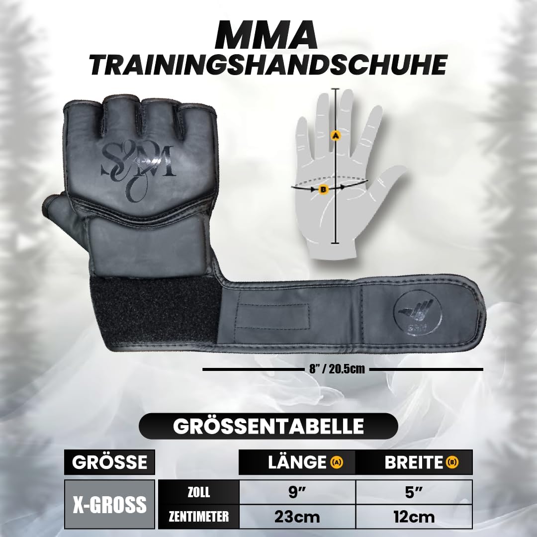 S&M Professional MMA Gloves for Grappling, Sparring, Training, Martial Arts