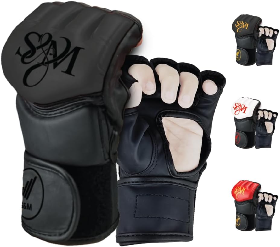 S&M Professional MMA Gloves for Grappling, Sparring, Training, Martial Arts