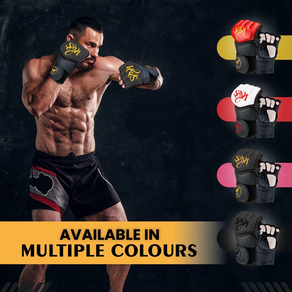 S&M Professional MMA Gloves for Grappling, Sparring, Training, Martial Arts