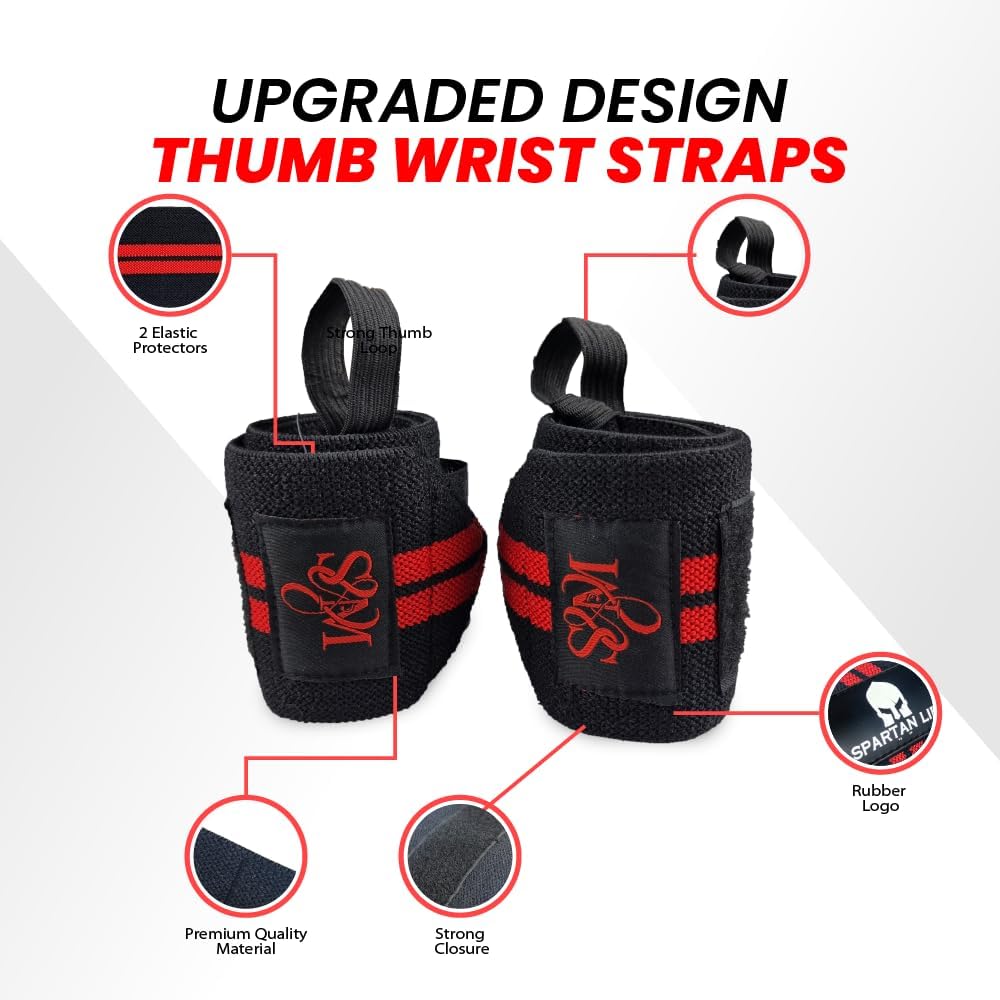 S&M Wrist Straps for Bodybuilding, Weightlifting, Bench Press