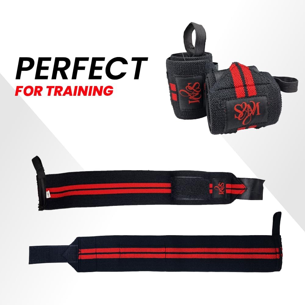 S&M Wrist Straps for Bodybuilding, Weightlifting, Bench Press