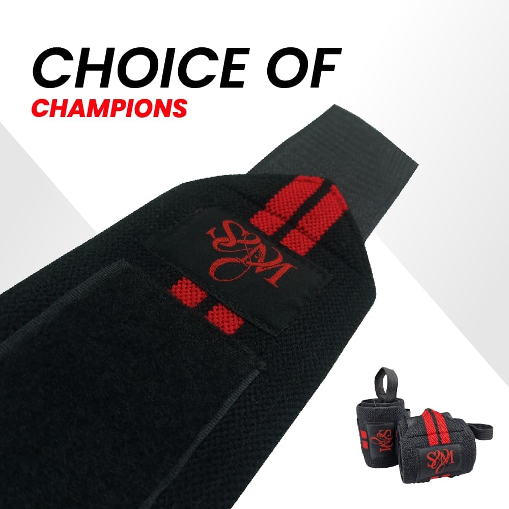 S&M Wrist Straps for Bodybuilding, Weightlifting, Bench Press
